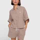 Oversized crinkle blouse