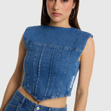 denim corset top