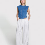 denim corset top