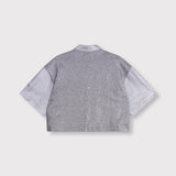 foil cropped blouse