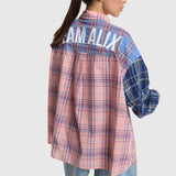 check mix blouse