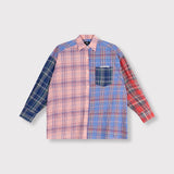 check mix blouse