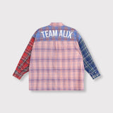 check mix blouse