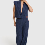 striped barrel pants