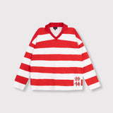 block stripe polo sweater