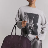 ladies woven faux leather bowling bag