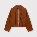 ladies woven faux suede ballon jacket