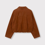 ladies woven faux suede ballon jacket