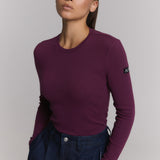 ladies knitted rib longsleeve t-shirt
