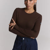 ladies knitted rib longsleeve t-shirt