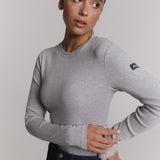ladies knitted rib longsleeve t-shirt