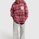 ladies woven check blouse