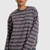 ladies knitted stripe longsleeve t-shirt