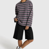 ladies knitted stripe longsleeve t-shirt