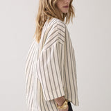 Top met chenille-streep
