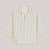 Top met chenille-streep