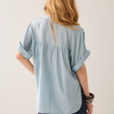 Blouse short sleeves Viscose cotton