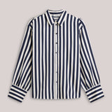 Satijnen streepjesblouse