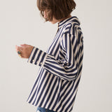 Satijnen streepjesblouse