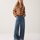 Top met geometrische print