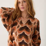 Top met geometrische print