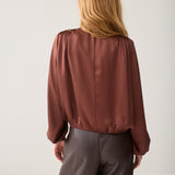 Silky top met strik