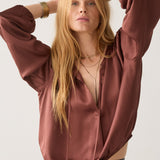 Silky top met strik