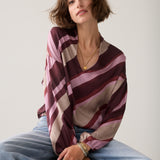Top v-neck stripe