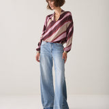 Top v-neck stripe