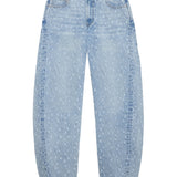 Scratched super barrel fit jeans