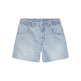 Denim shorts with elastic waistband