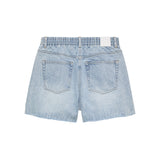 Denim shorts with elastic waistband