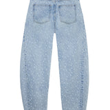 Scratched super barrel fit jeans