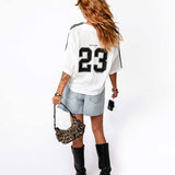 Denim shorts with elastic waistband