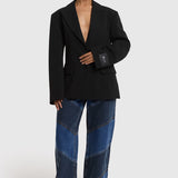 Denim mix pants