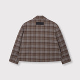 Cropped check blazer