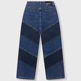 Denim mix pants