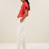 rose linen blouse