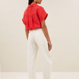 rose linen blouse