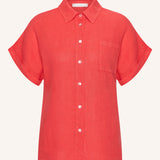 rose linen blouse