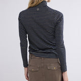 Turtle neck Top Rib Stripe