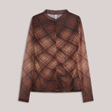 Mesh top ruitprint