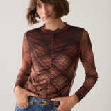Mesh top ruitprint