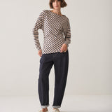 Asymmetrisch gestreept T-shirt