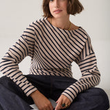 Asymmetrisch gestreept T-shirt