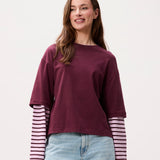 Loose fit Tshirt with striped sleeves