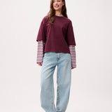 Loose fit Tshirt with striped sleeves