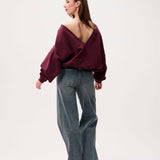 Back detailed sweater