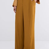 Trousers wide leg crepe