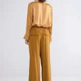 Trousers wide leg crepe
